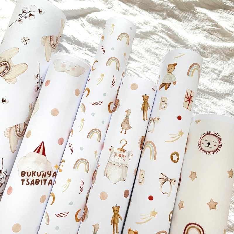 Jual Kertas Kado Aesthetic Kecil Uk. 32 x 48 cm | BACA SBLM ORDER! MIN ...