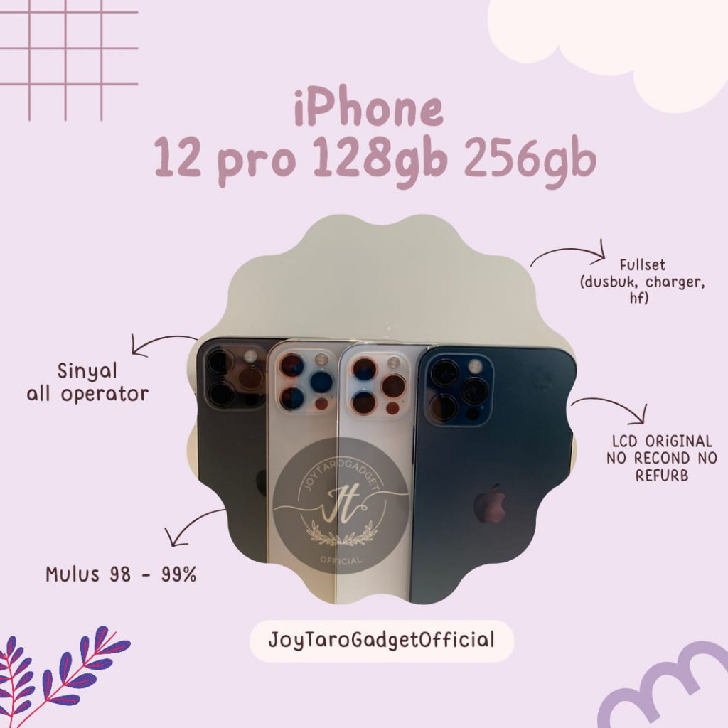 Jual IPhone 12 Pro 128gb 256gb Fullset Lcd Original 100% Mulus No ...