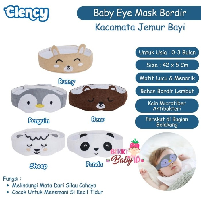 Jual Berry Baby - Clency Baby Eye Mask Aplikasi Bordir Kacamata Jemur ...