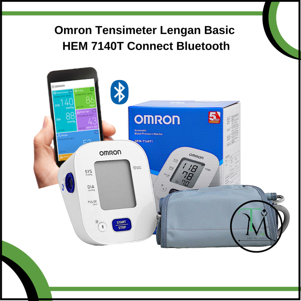 Jual Omron Tensimeter Digital Lengan Basic HEM 7140T Connect Bluetooth ...