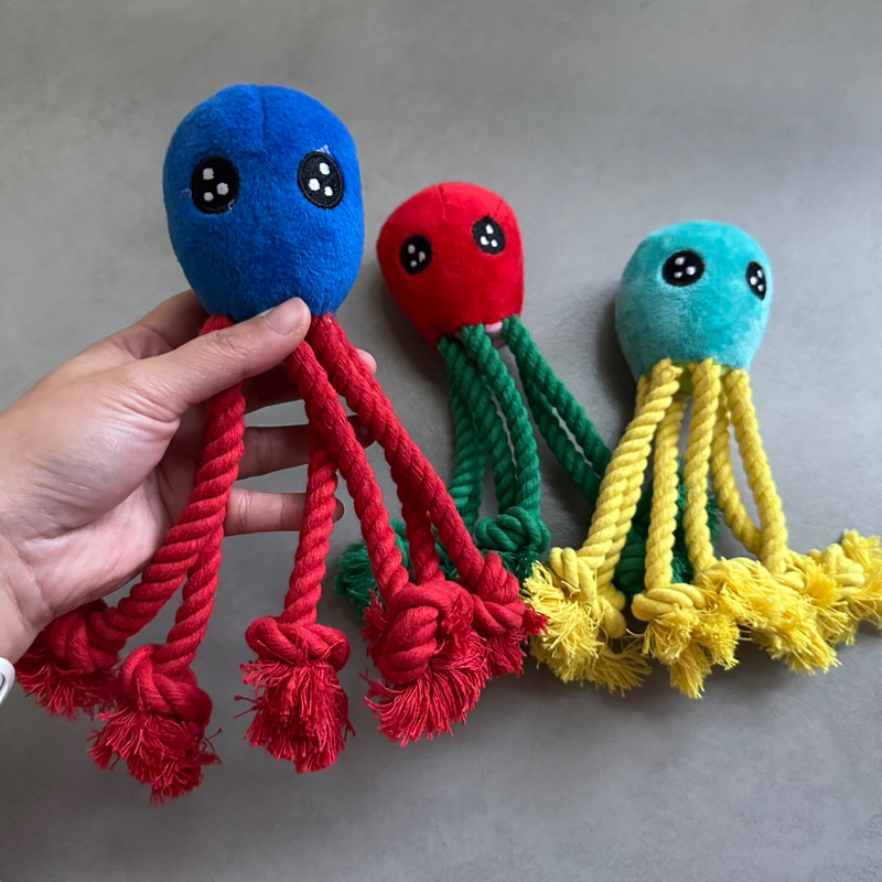 Jual Kiko octopus teething rope squeaky toy | Shopee Indonesia