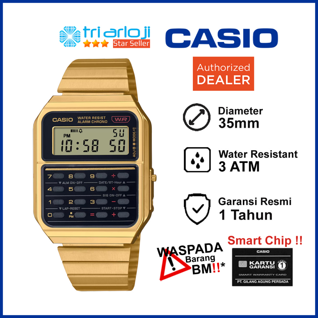 Jual CASIO CA500WEG1ADF Jam Tangan Calculator / Kalkulator Vintage