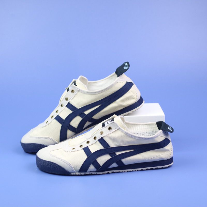 Sepatu Onitsuka Slip On crem nevi