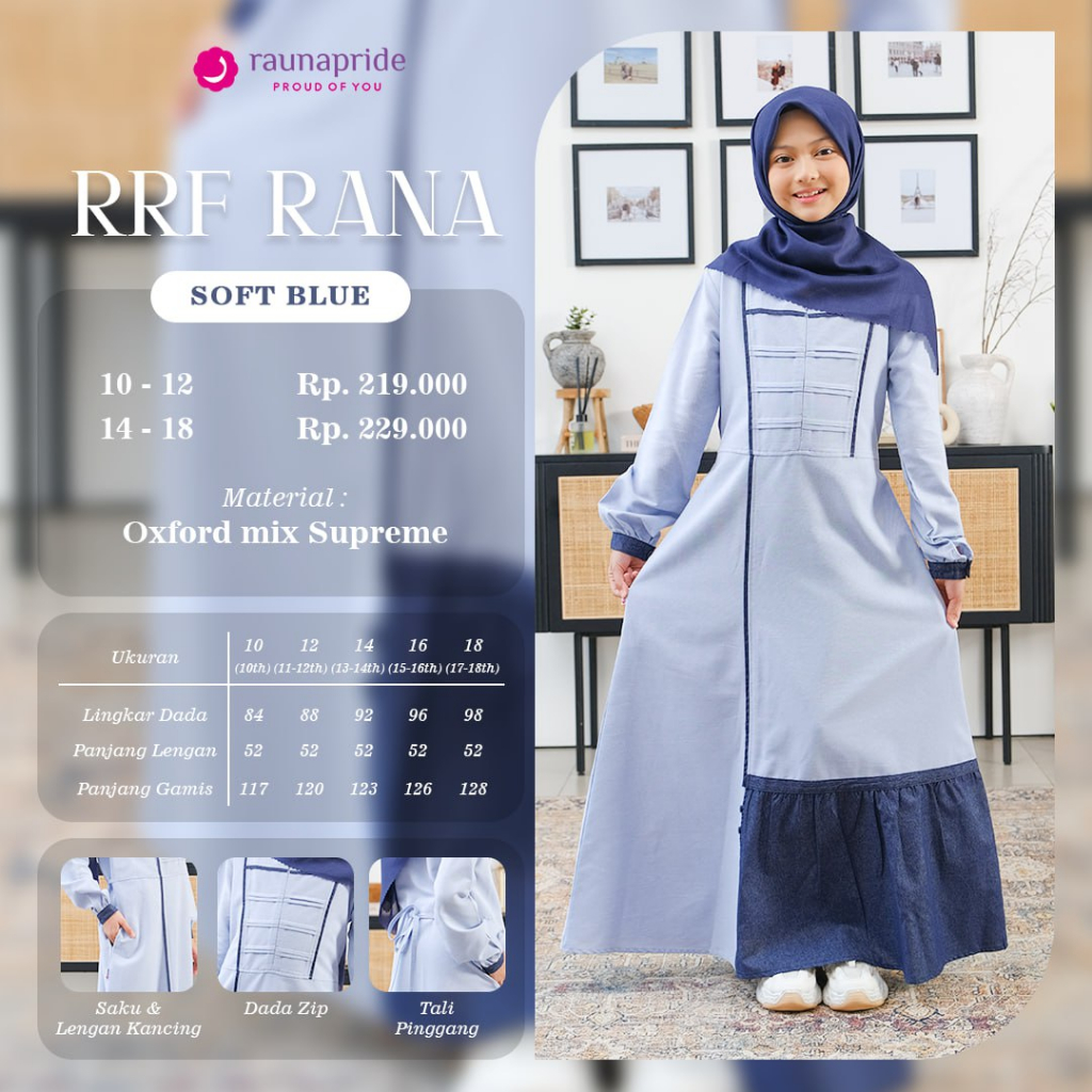 Jual Rauna RRF RANA - Gamis Remaja Tanggung Terbaru (original) | Shopee ...