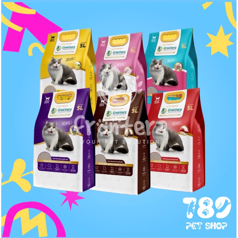 Jual FRONTERA PASIR KUCING GUMPAL WANGI BENTONITE 5 Liter Cat Litter Sand Pasir Kucing Premium