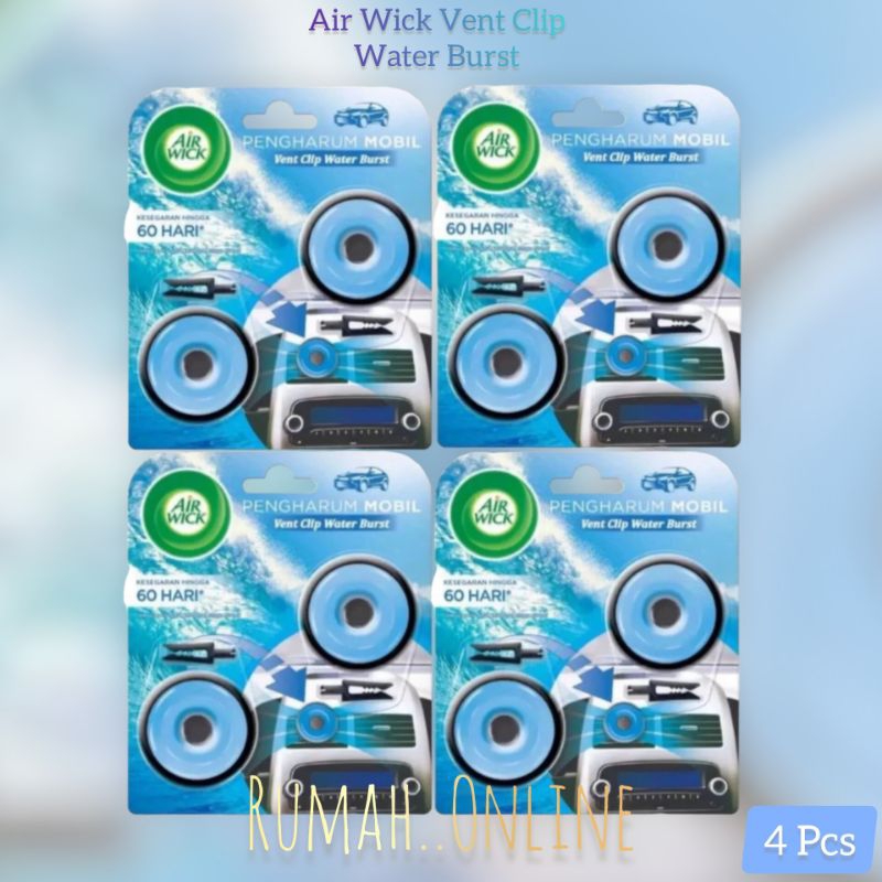 Jual Air Wick Pengharum Mobil Vent Clip Water Burst 4 Pcs Shopee Indonesia
