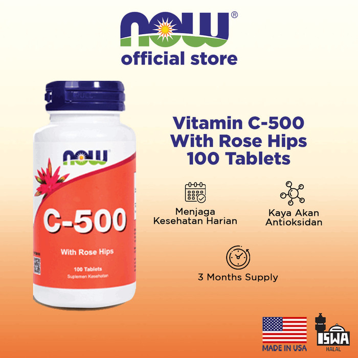Jual Bali Denpasar Vitamin C Now C-1000 C-500 C1000 C500 With Rosehips