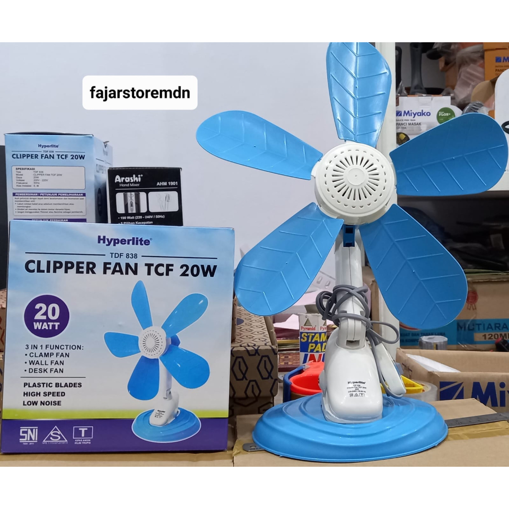 Jual Kipas Angin Jepit Clip Fan Hyperlite Arashi Watt Meja Dinding Shopee Indonesia