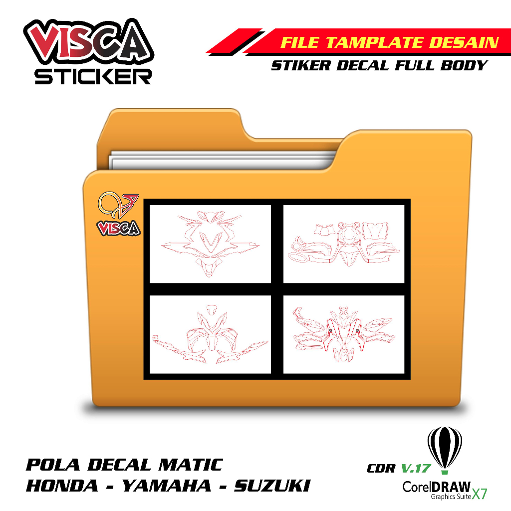 Jual Tamplate Desain Pola Decal Motor Matic Satuan - File Cdr Pola ...