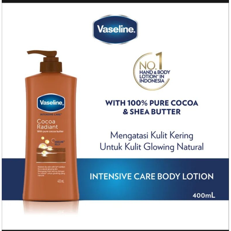 Jual VASELINE Lotion Intensive Care COCOA RADIANT 400 ML Shopee Indonesia