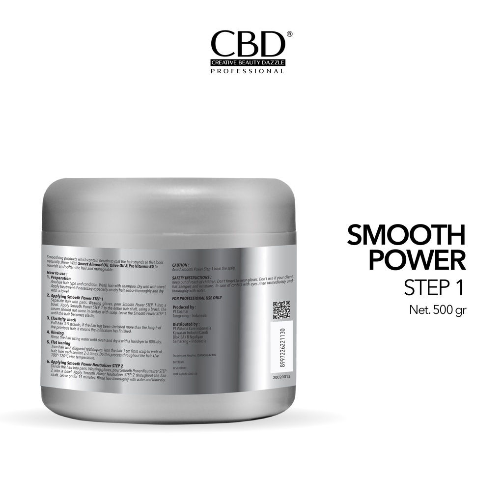 Jual CBD Professional Smooth Power Step 1 R for Resistant Hair 500gr ...