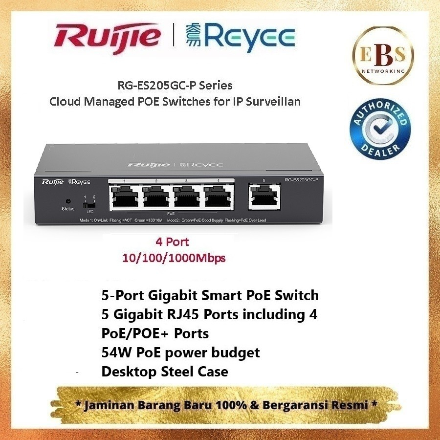 Switch de bureau 5 ports Gigabit avec 4 ports PoE