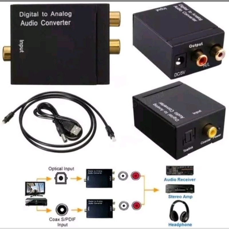 Jual Digital to Analog Audio Converter Toslink Optical Coaxial to