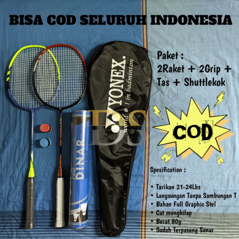 Jual Raket Senyawa Badminton Bulu Tangkis Tanpa Sambungan T [COD ...