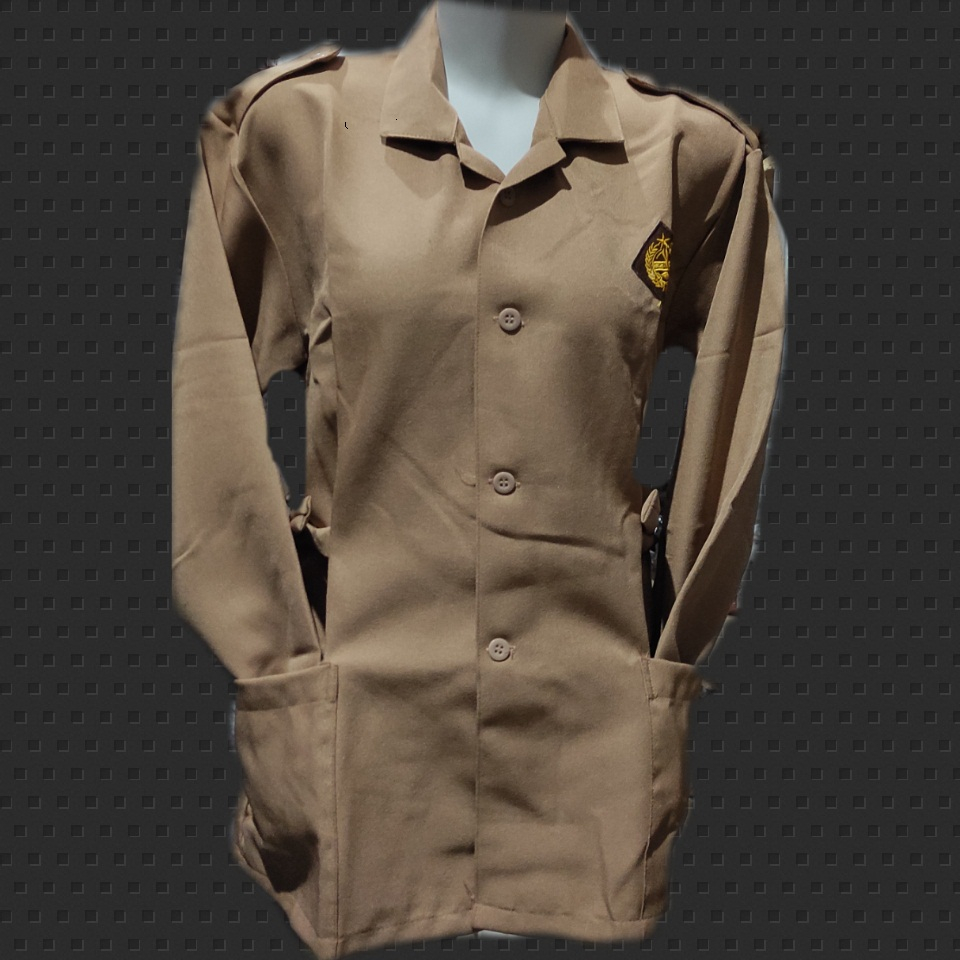 Jual Baju pramuka perempuan lengan panjang model kantong bawah ada tali