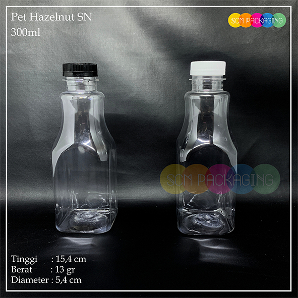 Jual BOTOL PLASTIK PET HAZELNUT CLEAR SN 300ML KEMASAN JUS SUSU KOPI BOTOL SODA BOTOL MINUMAN