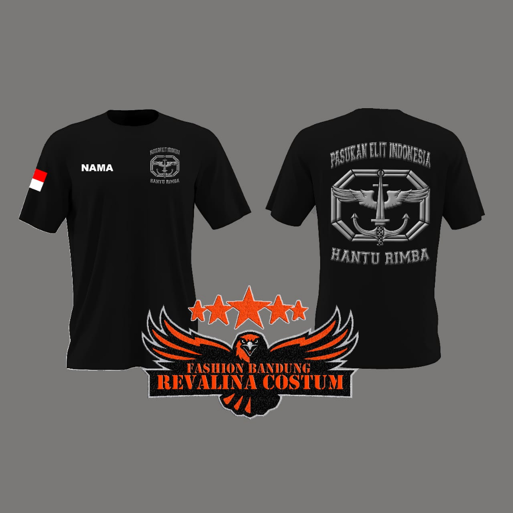 Jual Baju Kaos Intansi Kopassus Pasukan Elit Indonesia Hantu Rimba