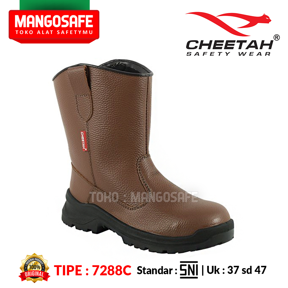 Jual Sepatu Safety Boot Proyek Coklat CHEETAH 7288C / Safety Shoes
