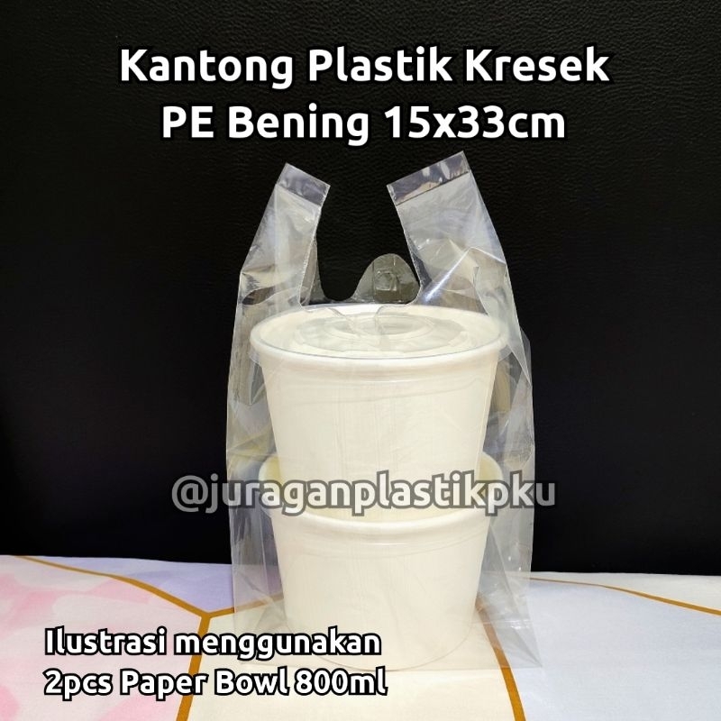 Jual ( 15x33 Cm ) Kantong Plastik Kresek PE Bening 15 Cm | Asoy ...