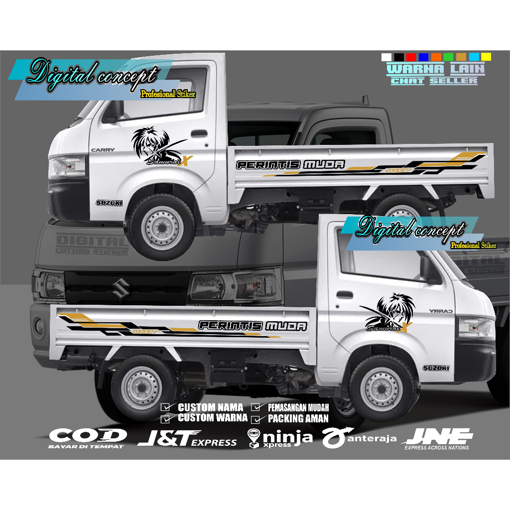 Jual Stiker Mobil Pick Up Suzuki New Carry Sticker Body Samping Shopee Indonesia