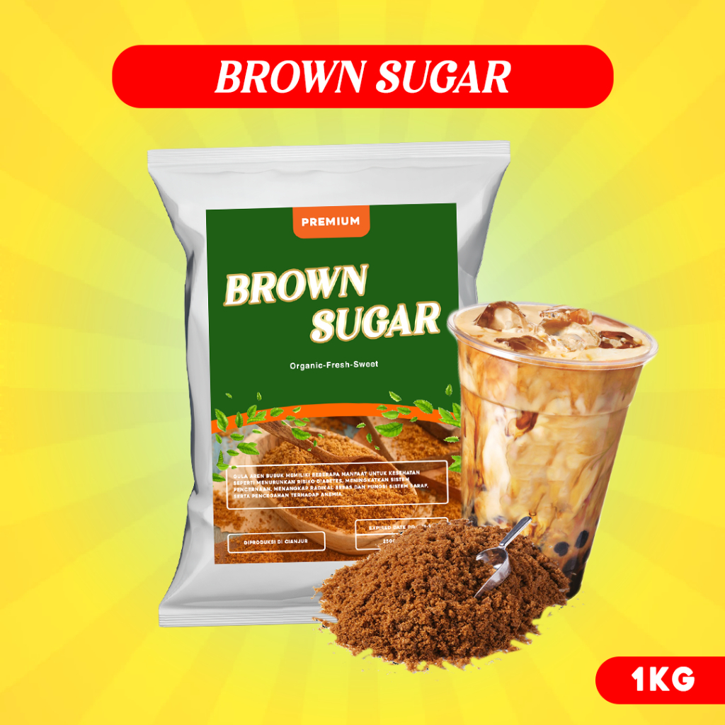 Jual Brown Sugar Bubuk Gula Aren Asli 1kg Brown Sugar Boba Gula Semut Asli 1kg Gula Aren 2446