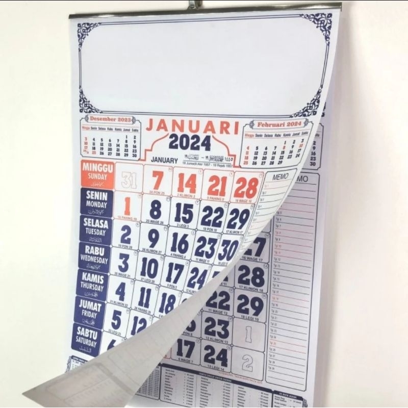 Jual Kalender Tahun 2024 Isi 12 Lembar Bulan Ukuran 37cm X53 Cm Shopee Indonesia 7369