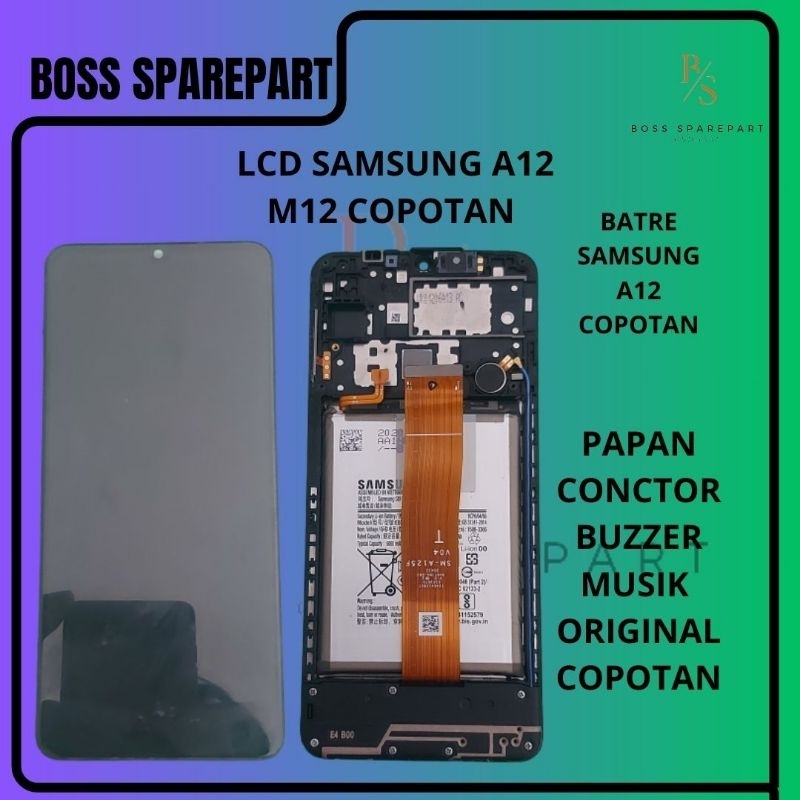 Jual LCD SAMSUNG A12 M12 SM-127F + FRAME + BATRE + CONECTOR PCB ...
