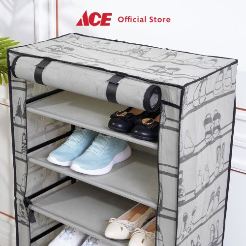 Jual Ace Stora Rak Sepatu Tingkat Abu Abu Shoe Rack Organizer