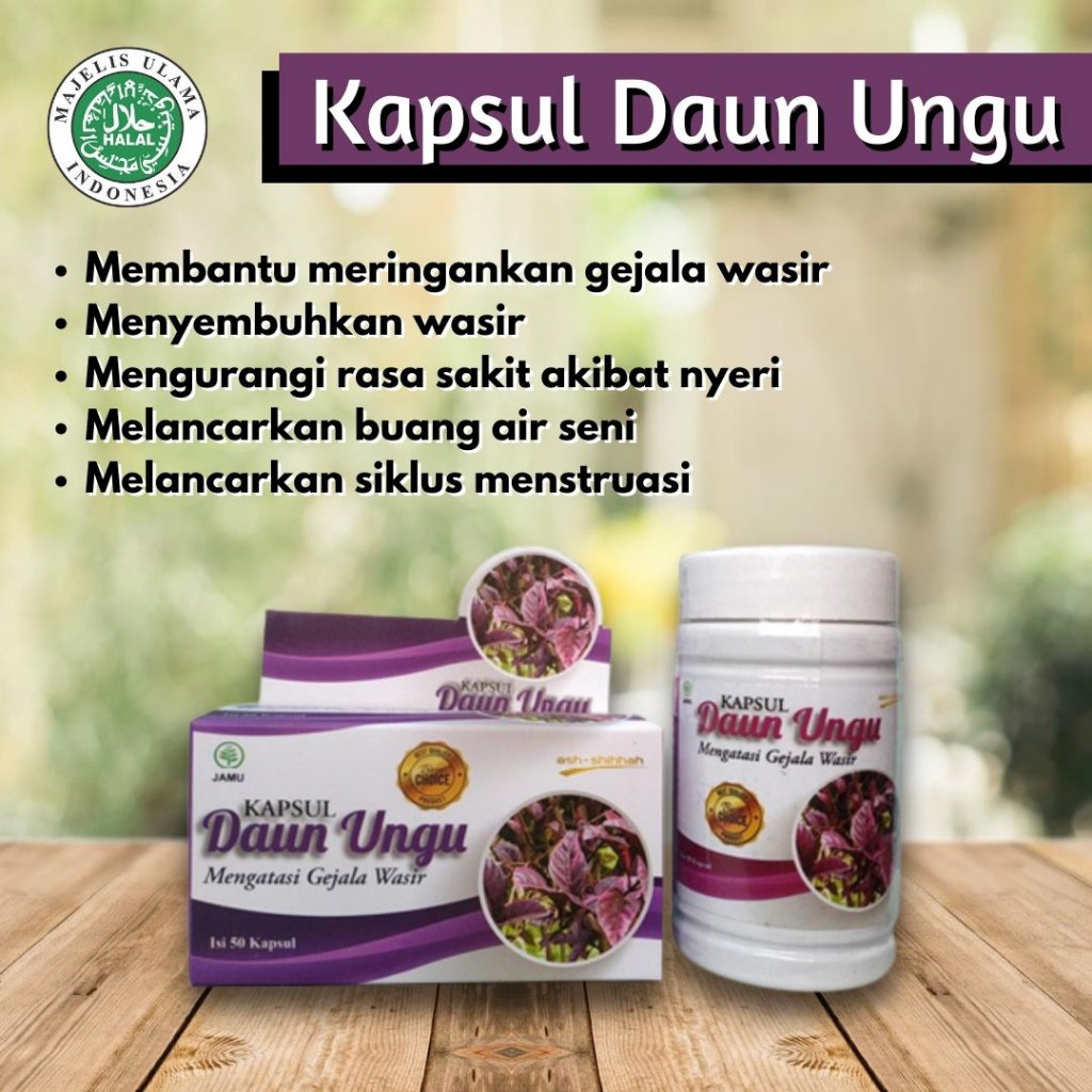 Jual OBAT WASIR DAUN UNGU | Kapsul Herbal Daun Ungu ORIGINAL - Obat