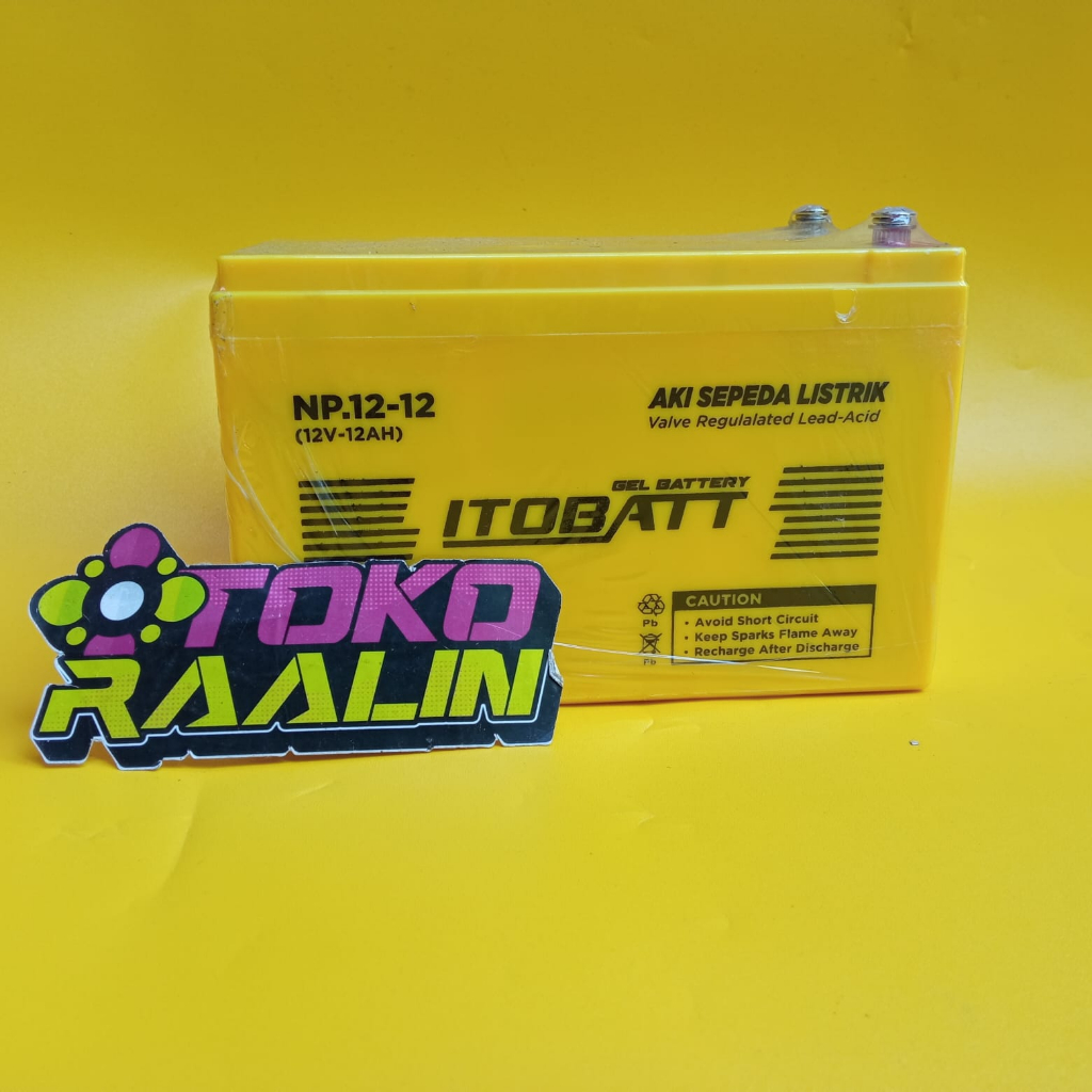 Jual Aki Accu Sepeda Listrik 12V-12Ah Itobatt Battery NP 12 12 | Shopee ...