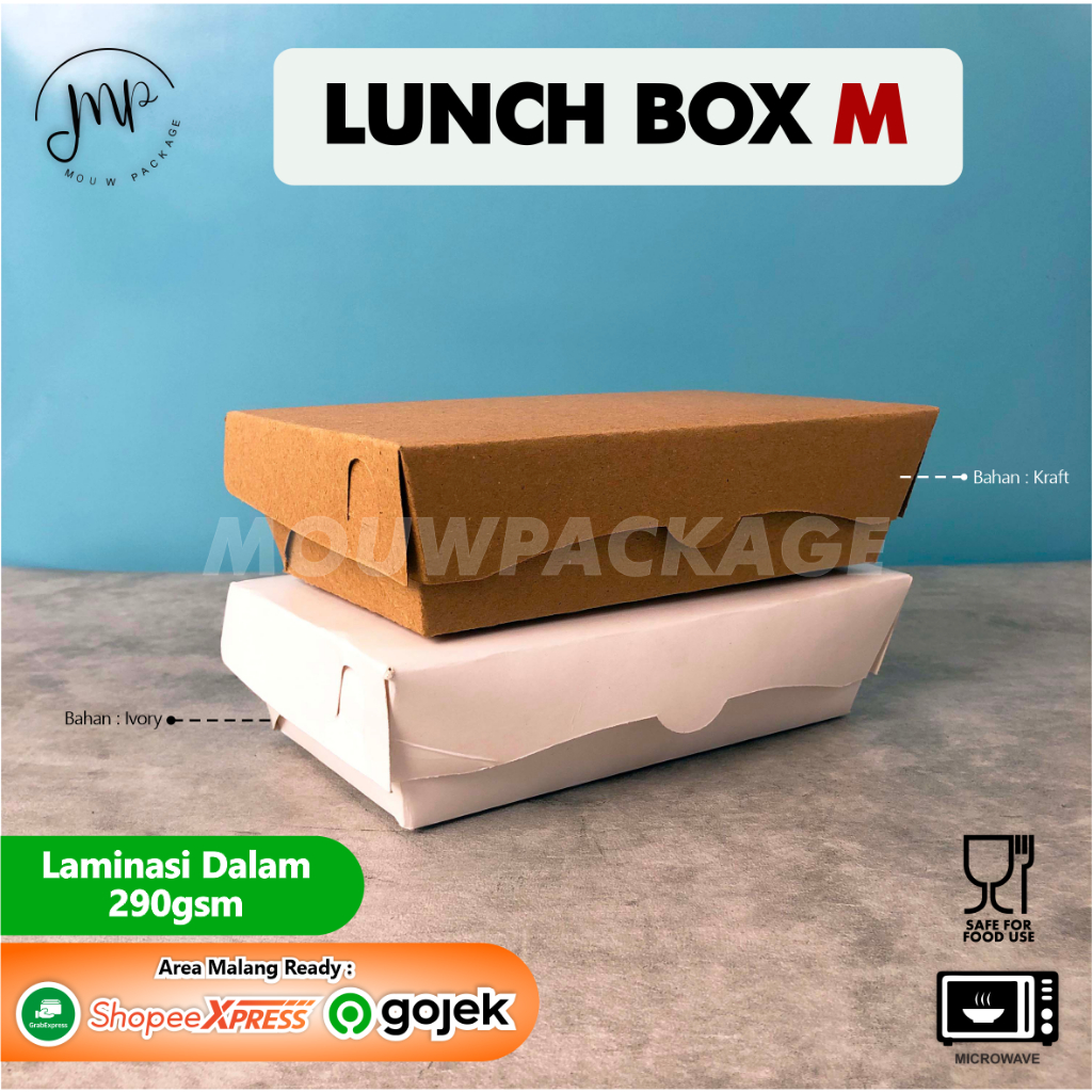 Jual Lunchbox Kraft Ivory Medium Box Nasi Ayam Box Steak Box Nasi