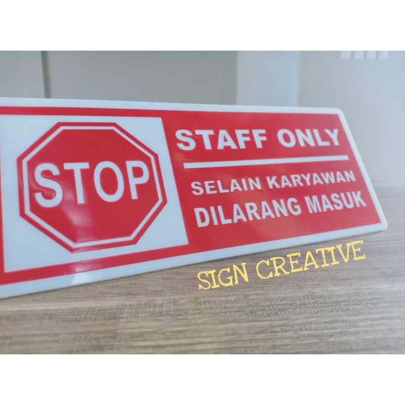 Jual Signage Label Tanda Ruang Stafc Only | Shopee Indonesia