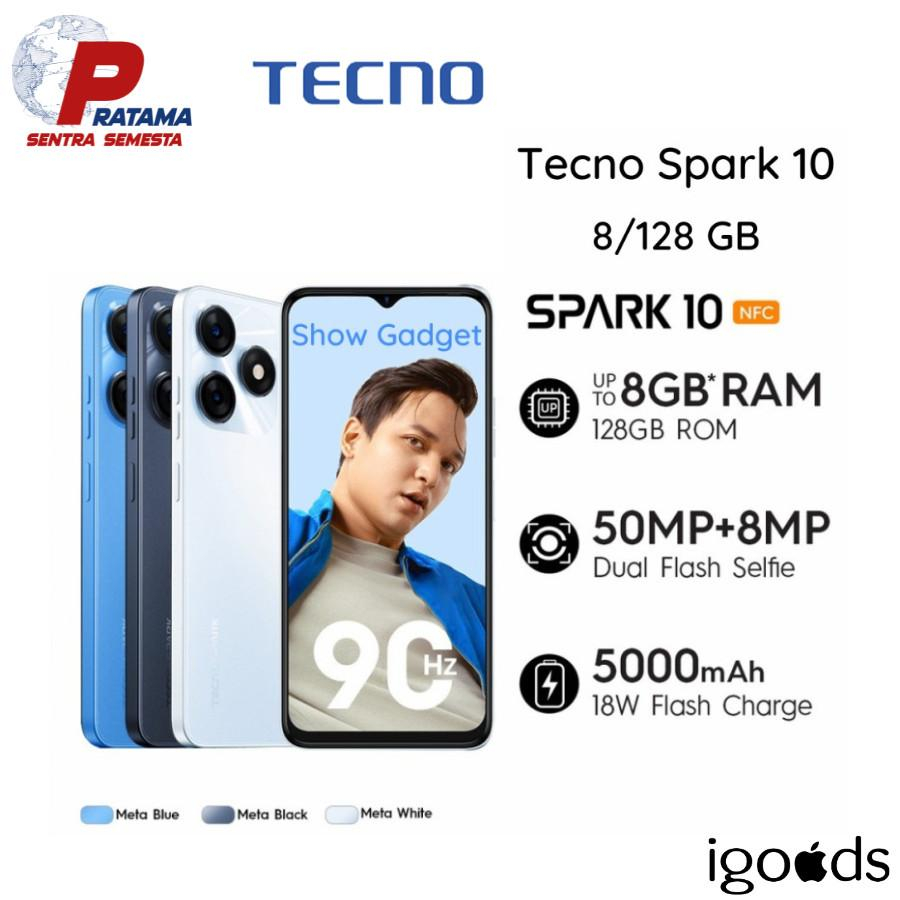 Jual TECNO Spark 10 - Garansi Resmi - 8/128GB, Black | Shopee Indonesia