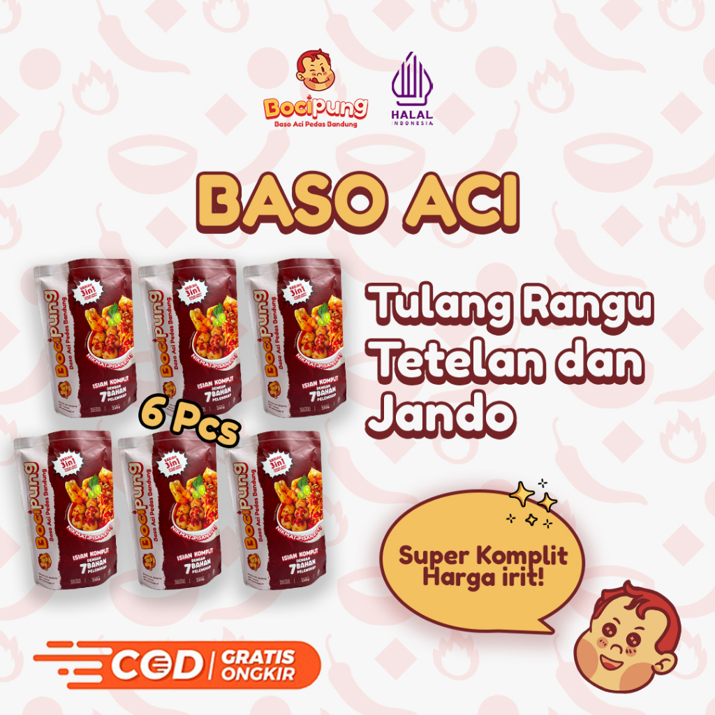 Jual 6 Bungkus Baso Aci Spesial Isian Tetelan Dan Jando Makanan Instan