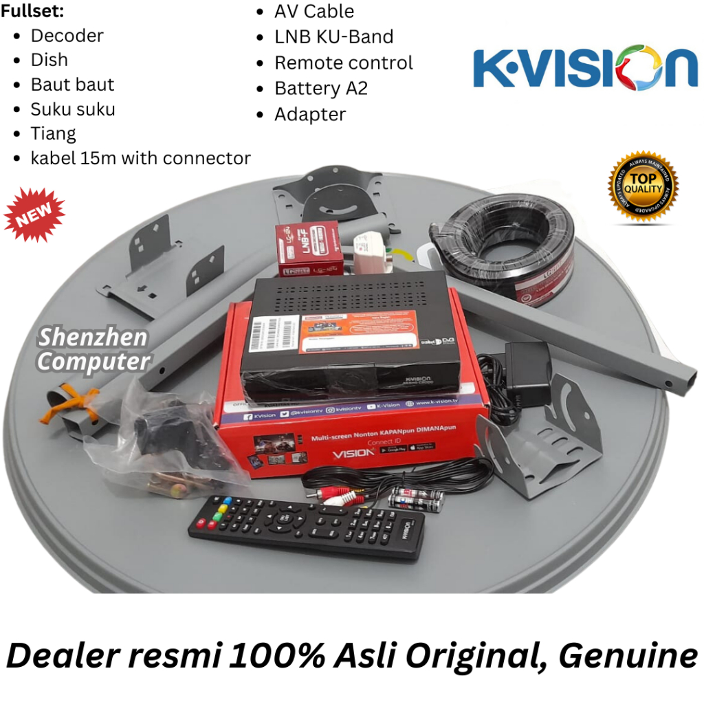 Jual Antena Parabola K-Vision, Decoder, Receiver, Dish, kabel HDMI ...