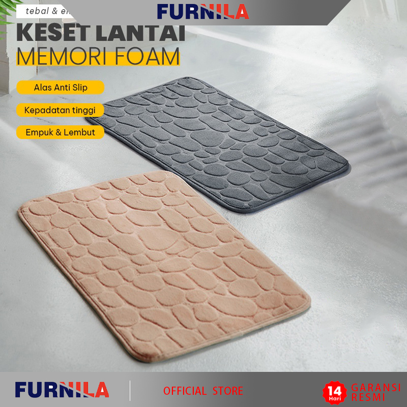 Jual Keset Kaki Anti Slip Motif Batu Ukuran Cm X Cm Bahan Memory Foam Keset Kamarmandi Multi