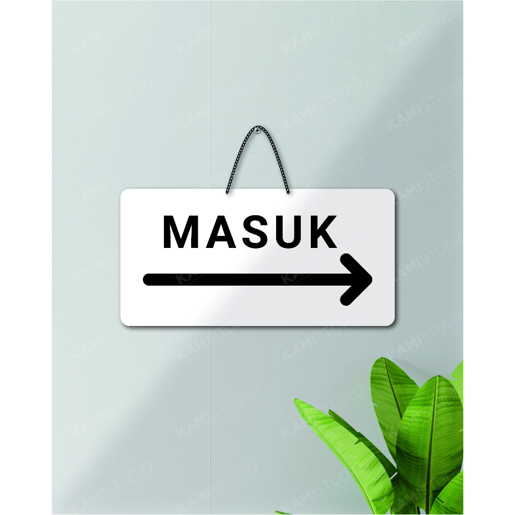 Jual TULISAN MASUK 30X15 CM GANTUNG LANDSCAPE/ SIGN GANTUNG MASUK ...