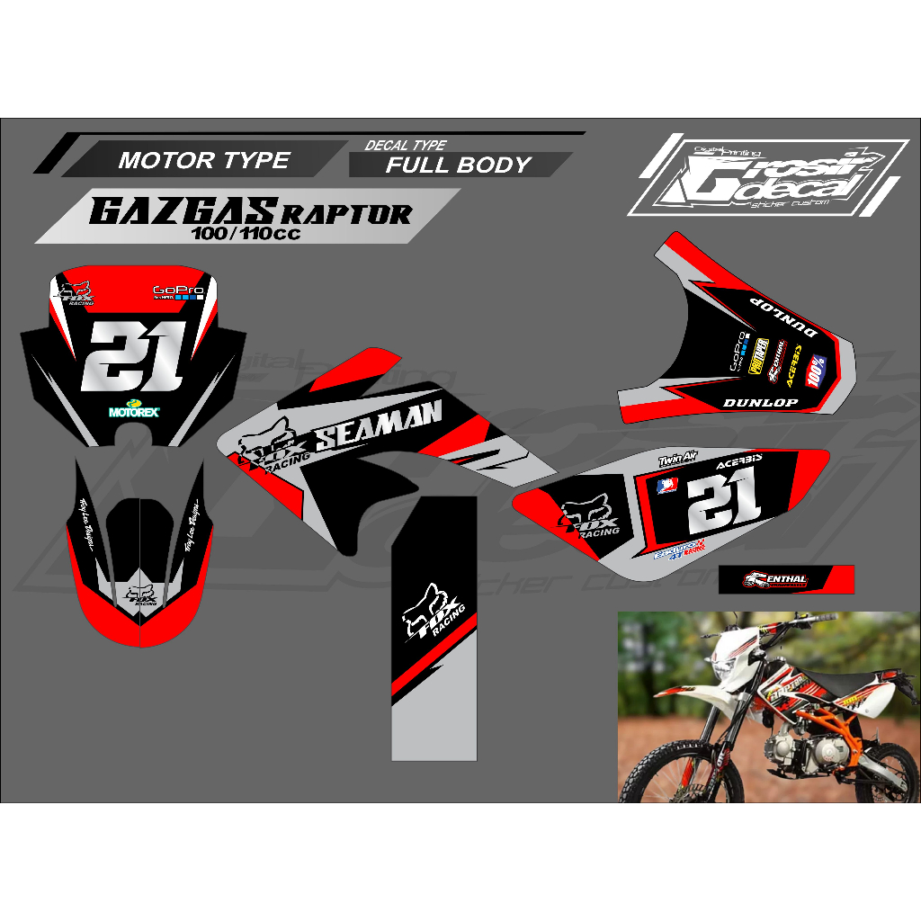 Jual Sticker Stiker Gazgas Raptor 100cc / 110cc / 125cc Full Body Bebas ...