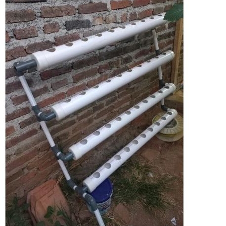 pipa hidroponik 1meter 2.5 inc set rangka tempel plus klem