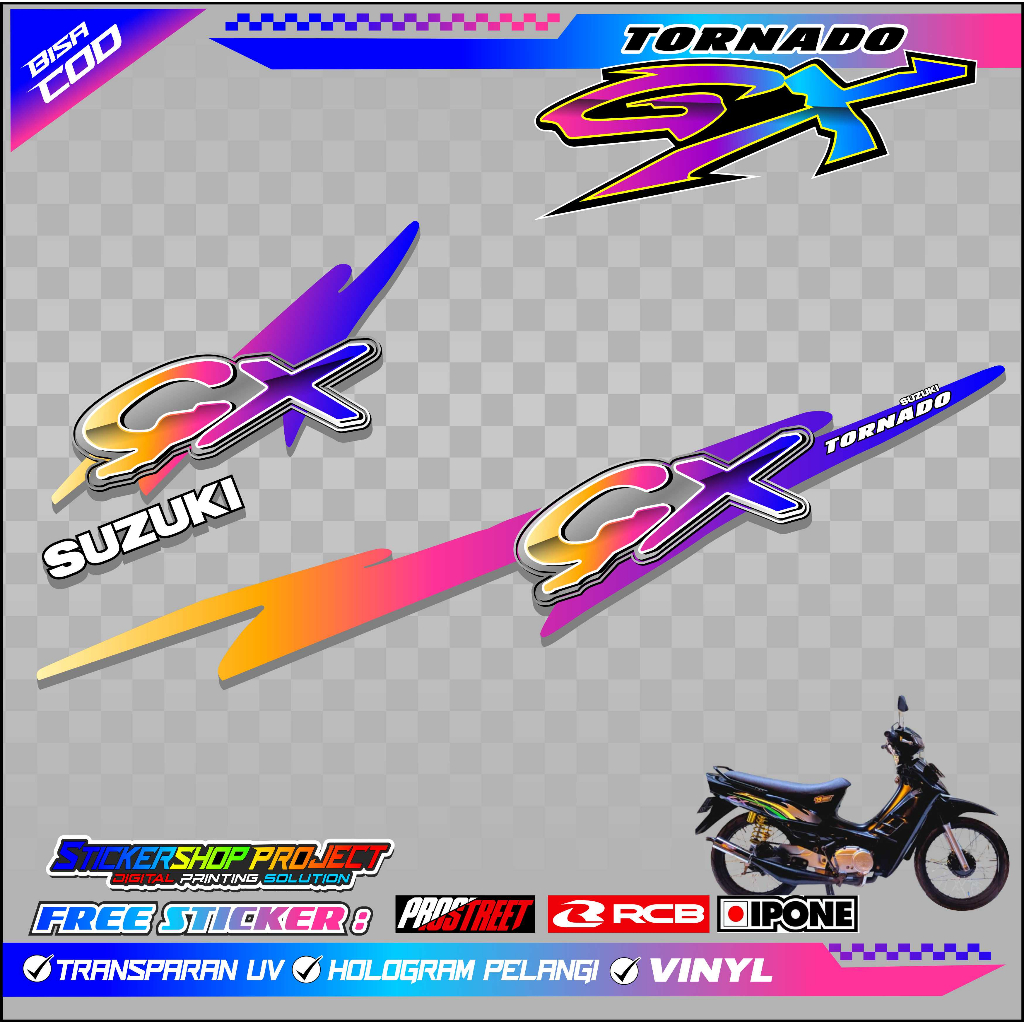 Jual STRIPING VARIASI SUZUKI GX TORNADO / STICKER LIST MOTOR GX TORNADO ...