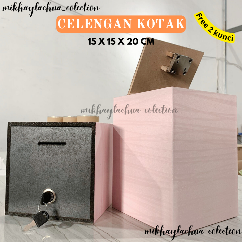 Jual CELENGAN JUMBO KAYU + KUNCI UKURAN BESAR 15cmx15cmx20cm CELENGAN ...