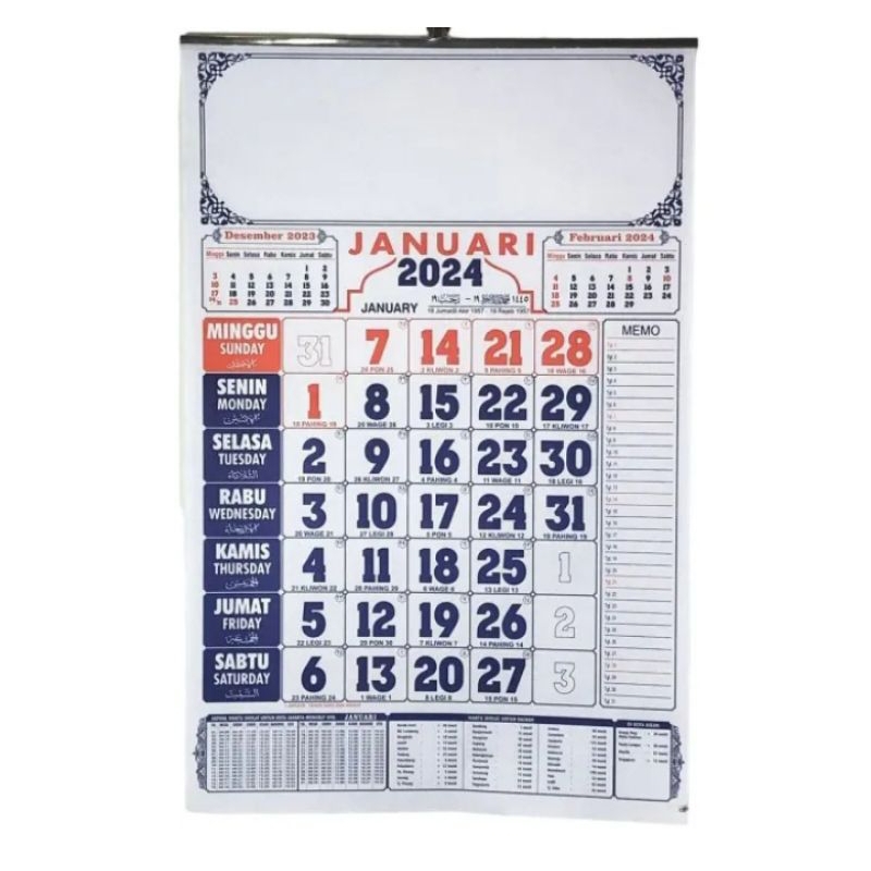 Jual PROMO Kalender Dinding 2024 Unik Baru Bulanan Calendar Termurah ...