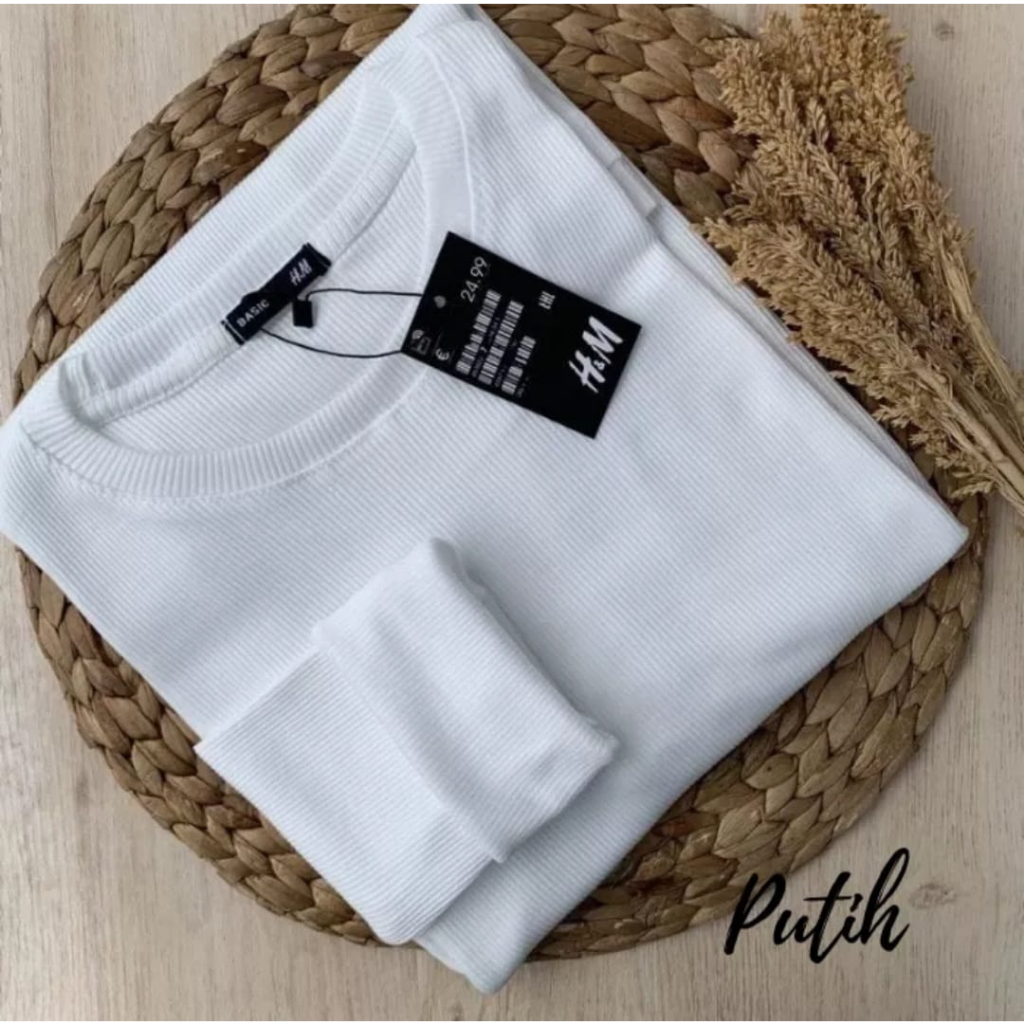 Jual kaos polos wanita bahan rib/kaos premium lengan panjang terbaru