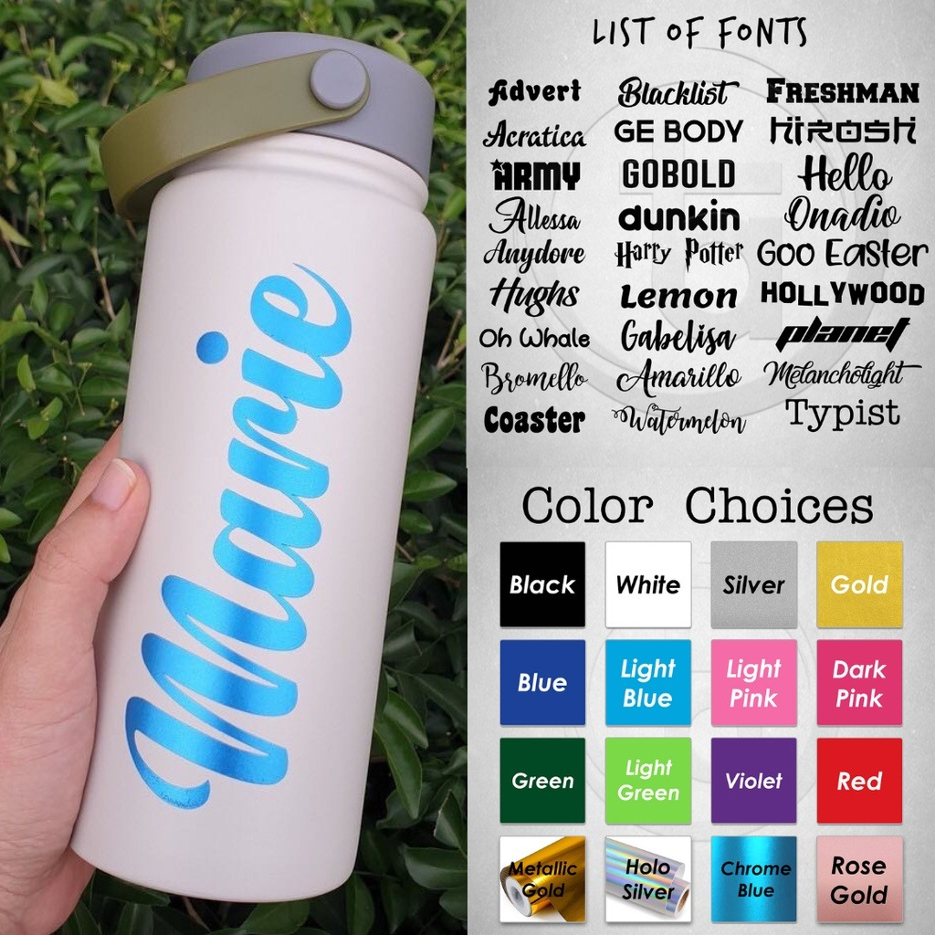 Jual sticker cutting Custom nama untuk tumbler dan hp | Shopee Indonesia