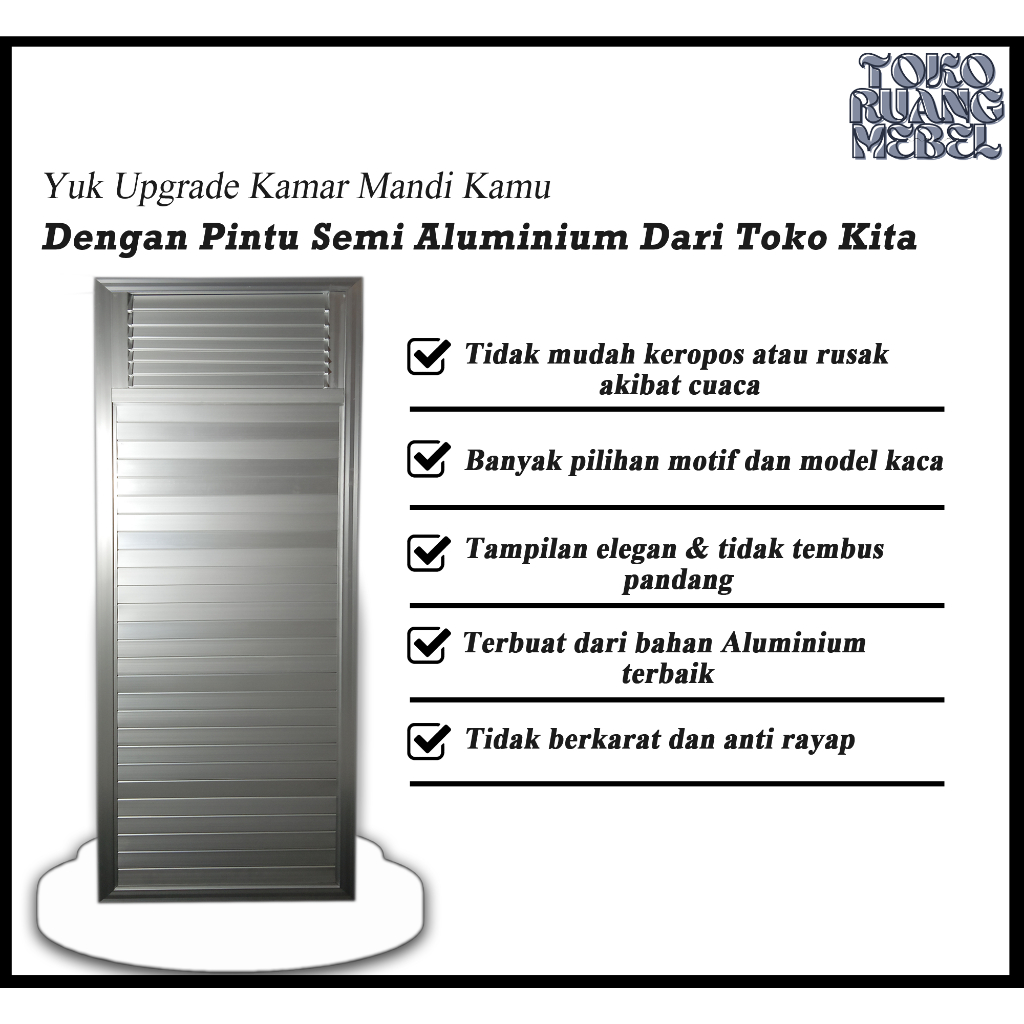 Jual PINTU KAMAR MANDI ALUMINIUM VENTILASI/PINTU TOILET KAMAR MANDI