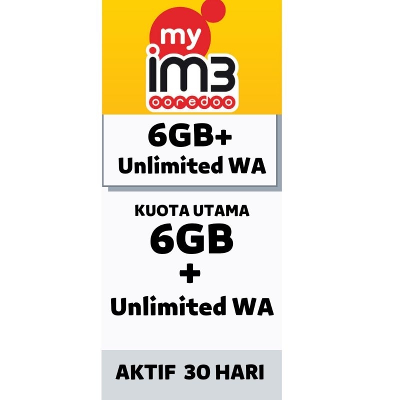 Jual PAKET DATA KUOTA INDOSAT IM3 FREEDOM UNLIMITED KUOTA FULL TANPA