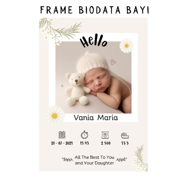 Jual DESAIN + CETAK FRAME BIODATA BAYI | Shopee Indonesia