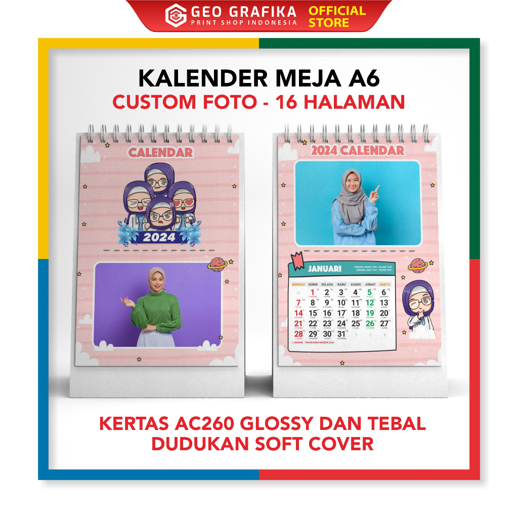 Jual Kalender Meja Kalender Duduk Uk A6 Custom Foto Geo Grafika Shopee Indonesia 3263