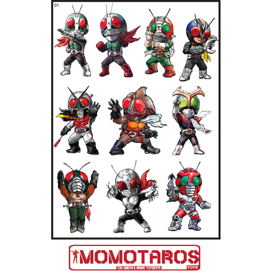 Jual Sticker murah antiair transparan Kamen rider Showa chibi 1 pc ...