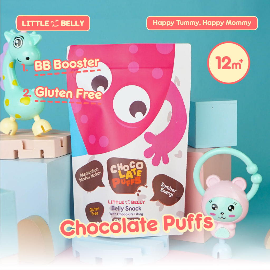 Jual Little Belly Chocolate Puffs Gluten Free Snack MPASI BB